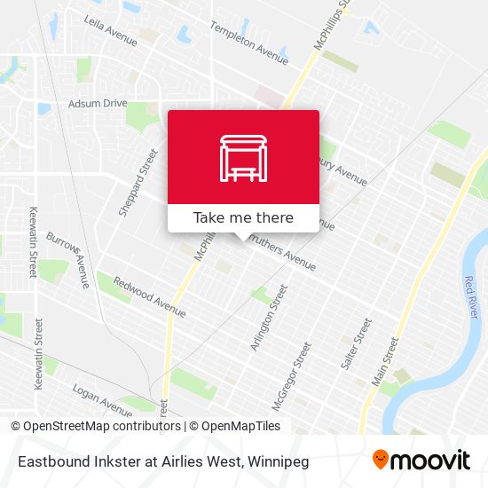 Eastbound Inkster at Airlies West map