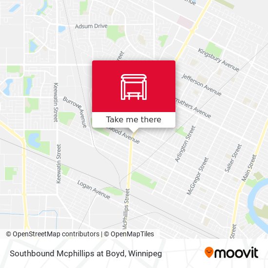 Southbound Mcphillips at Boyd map