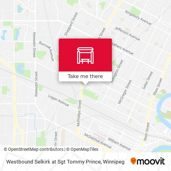 Westbound Selkirk at Sgt Tommy Prince map