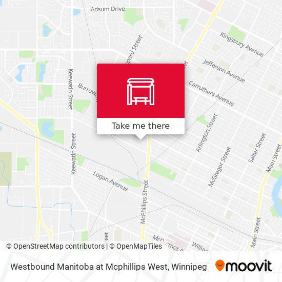 Westbound Manitoba at Mcphillips West map