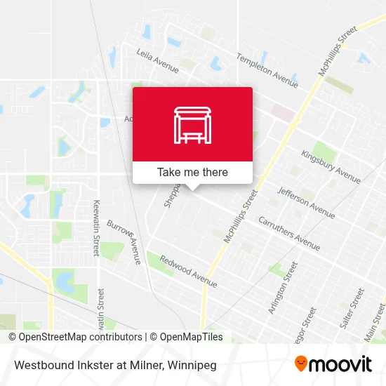 Westbound Inkster at Milner map