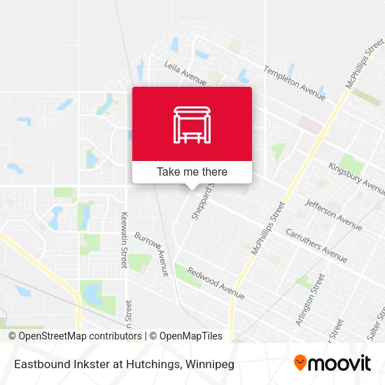 Eastbound Inkster at Hutchings map