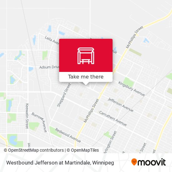 Westbound Jefferson at Martindale map