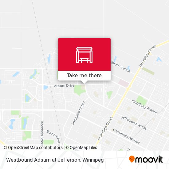 Westbound Adsum at Jefferson map