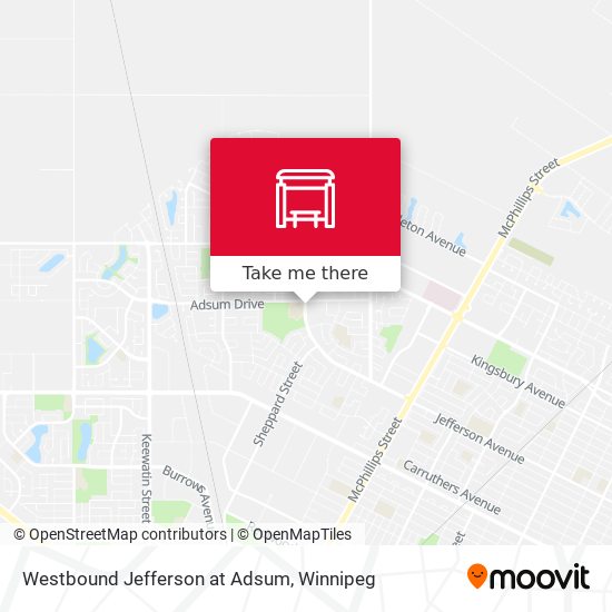 Westbound Jefferson at Adsum map