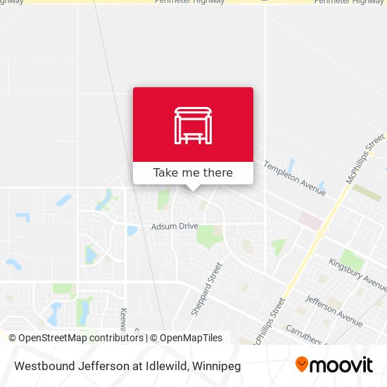 Westbound Jefferson at Idlewild map