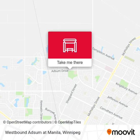 Westbound Adsum at Manila map