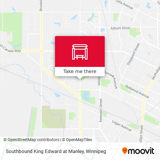Southbound King Edward at Manley map