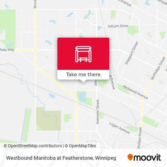 Westbound Manitoba at Featherstone map