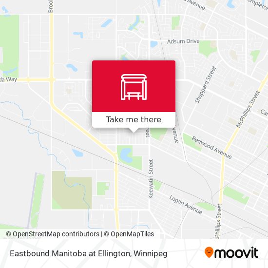 Eastbound Manitoba at Ellington map