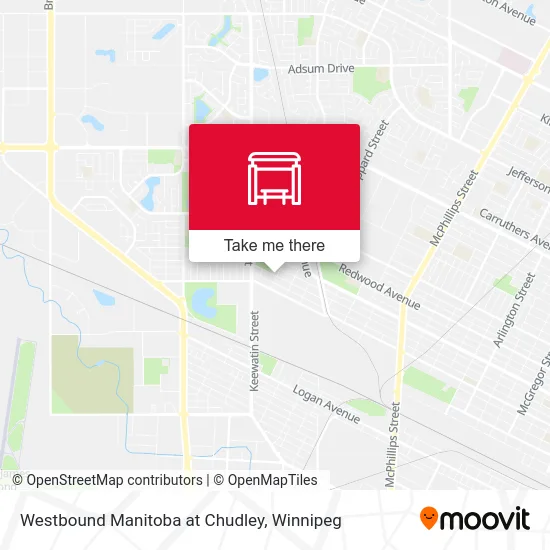 Westbound Manitoba at Chudley map