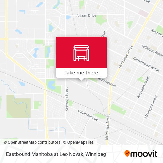 Eastbound Manitoba at Leo Novak plan