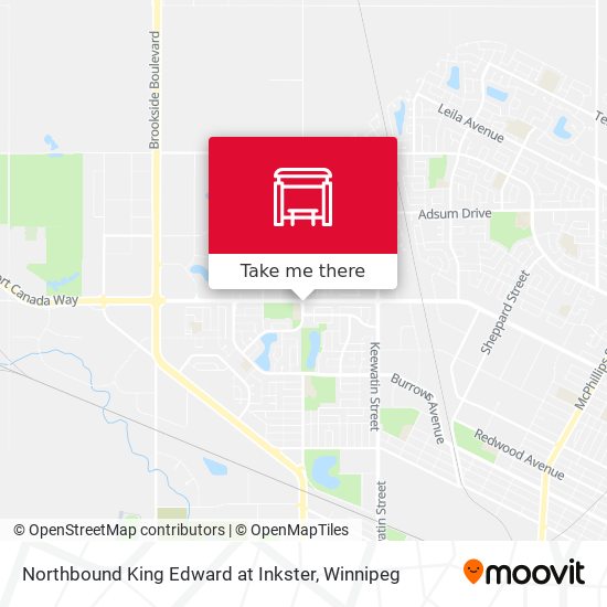 Northbound King Edward at Inkster map