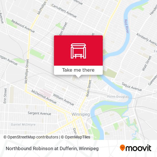 Northbound Robinson at Dufferin map