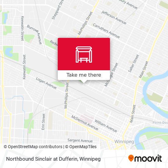 Northbound Sinclair at Dufferin map