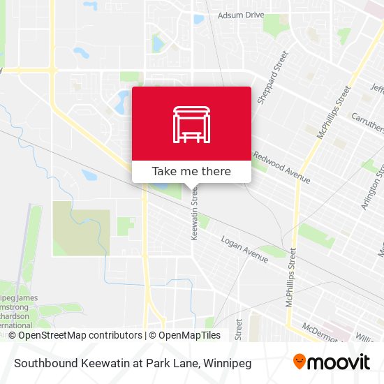 Southbound Keewatin at Park Lane map