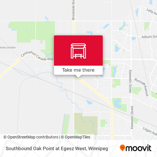 Southbound Oak Point at Egesz West map