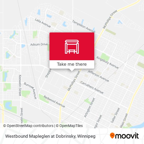 Westbound Mapleglen at Dobrinsky map