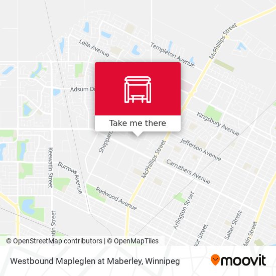 Westbound Mapleglen at Maberley map