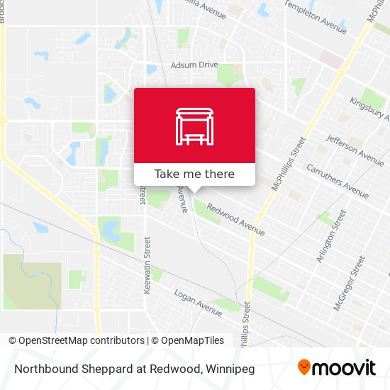 Northbound Sheppard at Redwood map