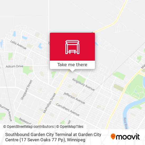 Southbound Garden City Terminal at Garden City Centre (17 Seven Oaks 77 Pp) map