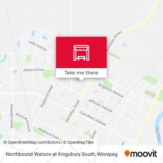 Northbound Watson at Kingsbury South map
