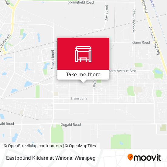 Eastbound Kildare at Winona map