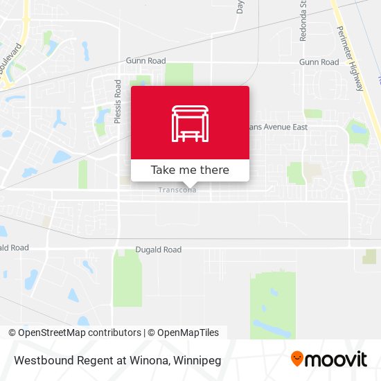 Westbound Regent at Winona map