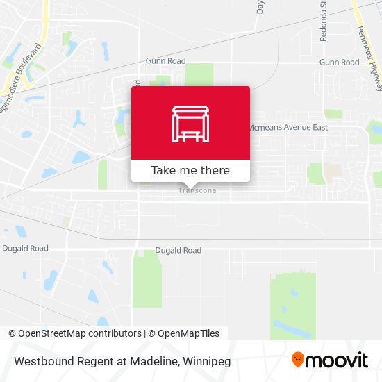Westbound Regent at Madeline map