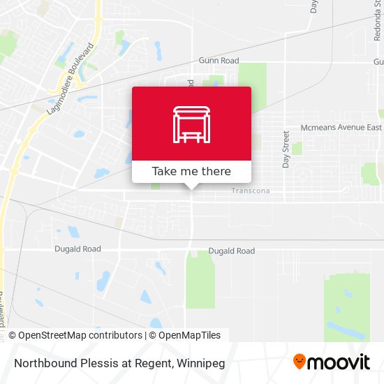 Northbound Plessis at Regent map