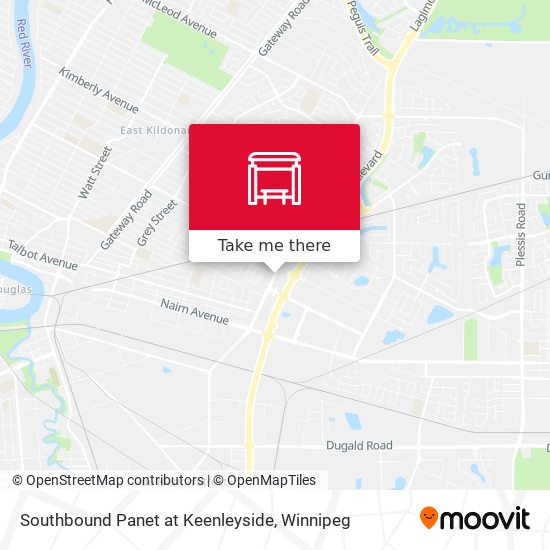 Southbound Panet at Keenleyside map