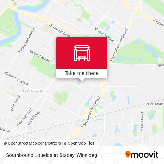 Southbound Louelda at Stacey map