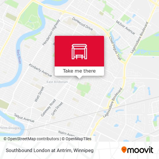 Southbound London at Antrim map