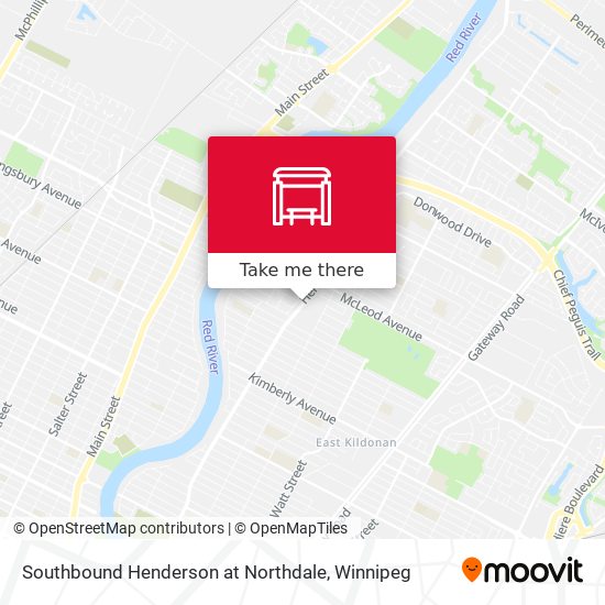 Southbound Henderson at Northdale map