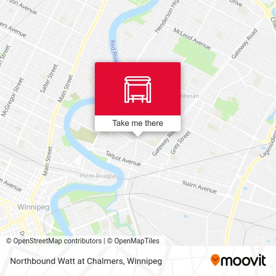 Northbound Watt at Chalmers map