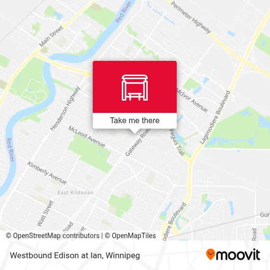 Westbound Edison at Ian map