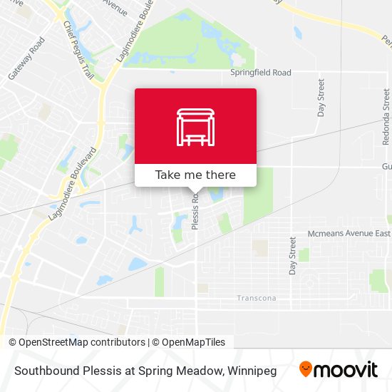 Southbound Plessis at Spring Meadow map