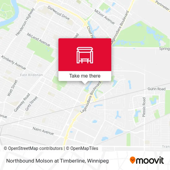 Northbound Molson at Timberline map
