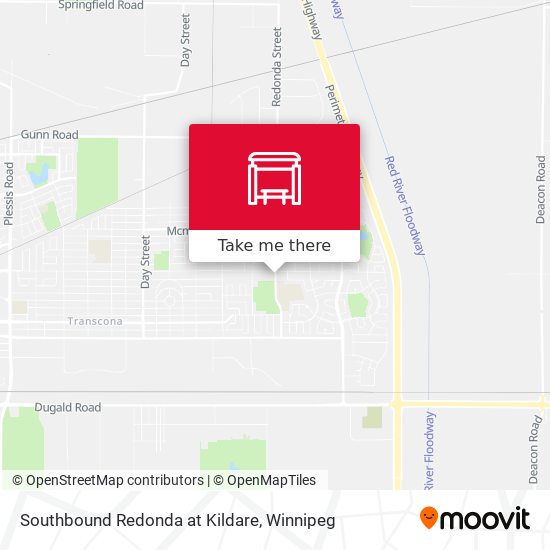 Southbound Redonda at Kildare map