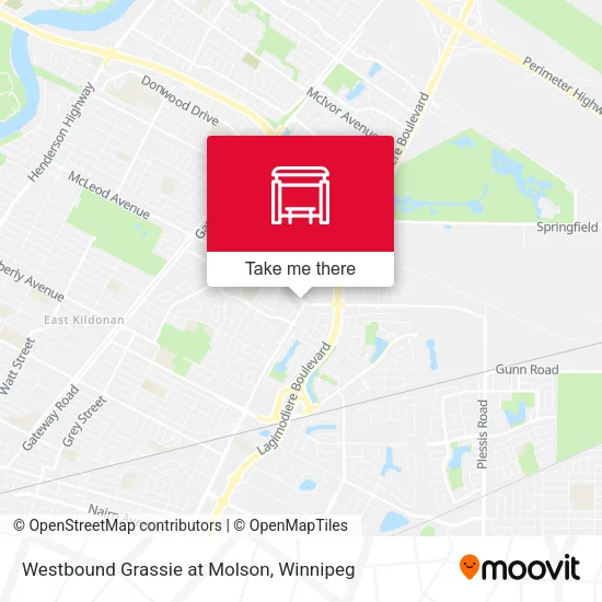 Westbound Grassie at Molson map