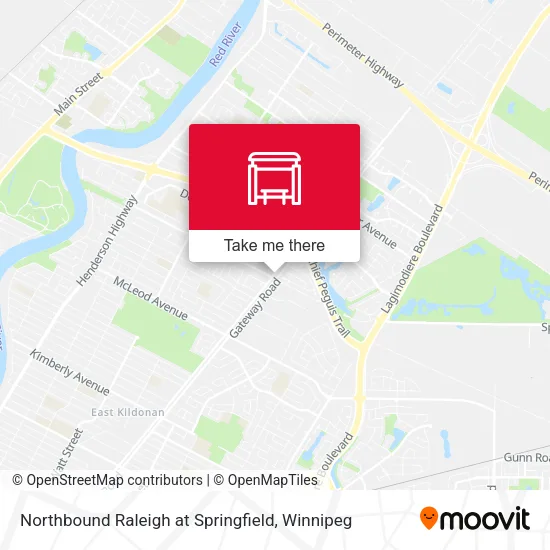 Northbound Raleigh at Springfield map