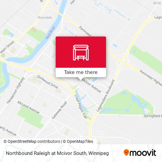 Northbound Raleigh at Mcivor South map