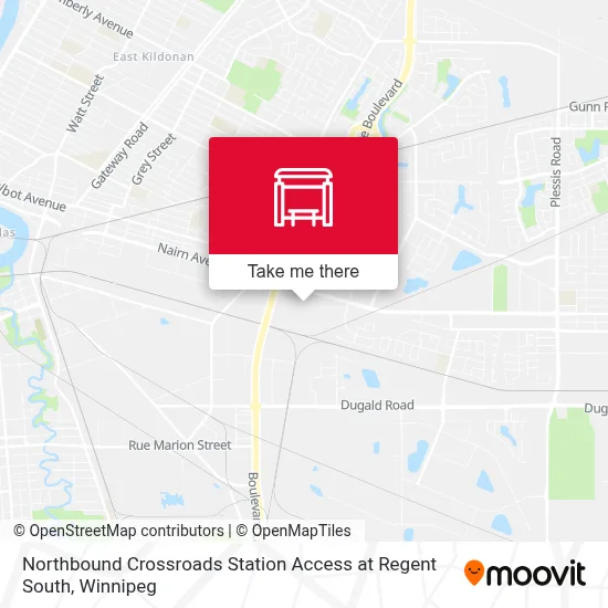 Northbound Crossroads Station Access at Regent South map