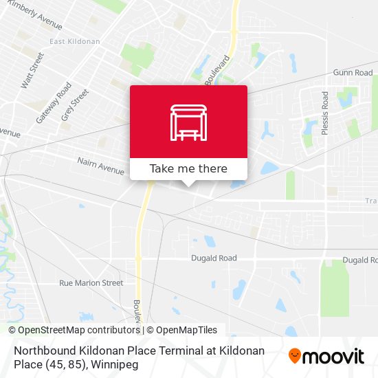 Northbound Kildonan Place Terminal at Kildonan Place (45, 85) plan