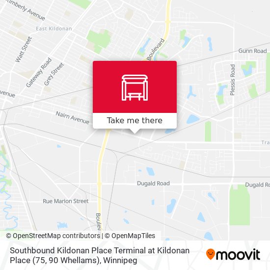 Southbound Kildonan Place Terminal at Kildonan Place (75, 90 Whellams) plan