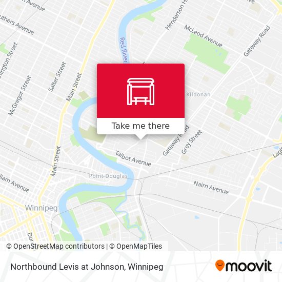 Northbound Levis at Johnson map