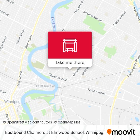 Eastbound Chalmers at Elmwood School map