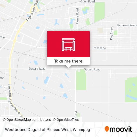 Westbound Dugald at Plessis West map