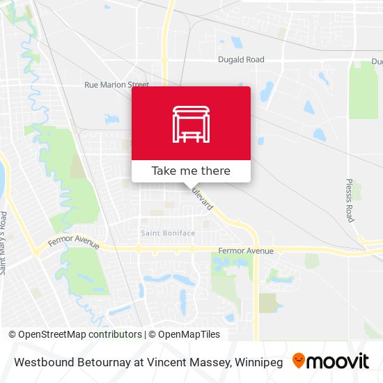 Westbound Betournay at Vincent Massey map