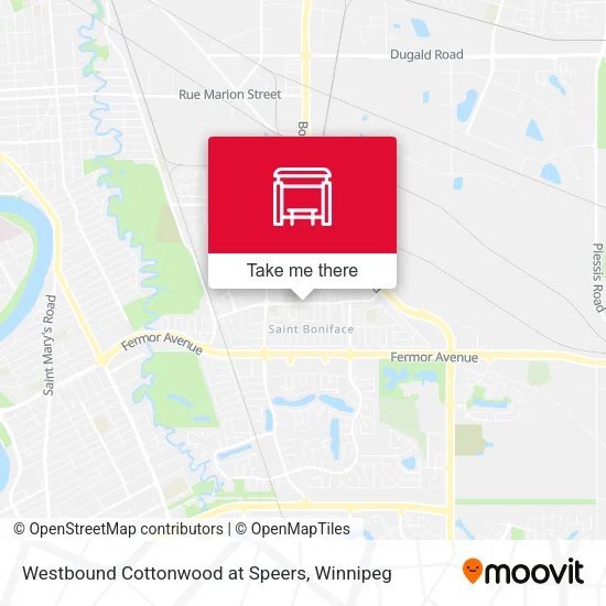 Westbound Cottonwood at Speers map